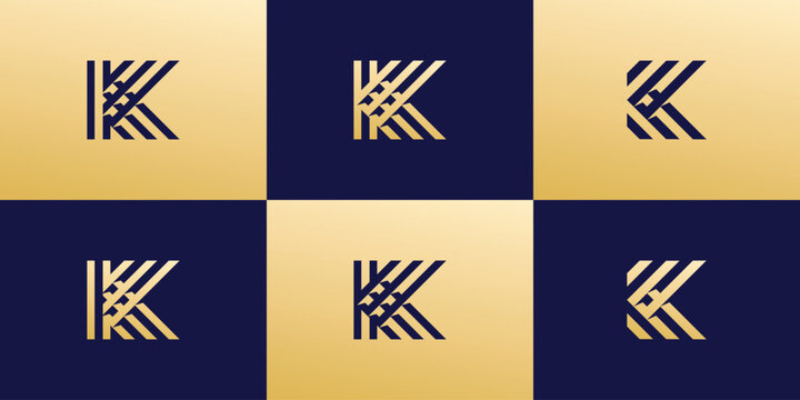Collection of luxury letter K logo designs
