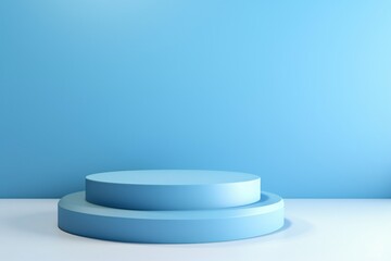 Light blue color stage, dias, or podium for product display, exhibition, or photoshoot