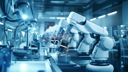 A robot with advanced AI processing engaged in scientific research