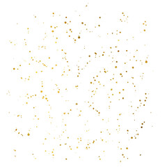 Golden Confetti on Transparent Background 