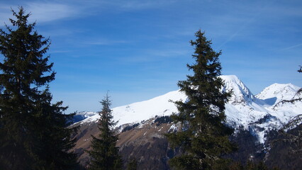 Magnificent view of the French Alps in winter, France