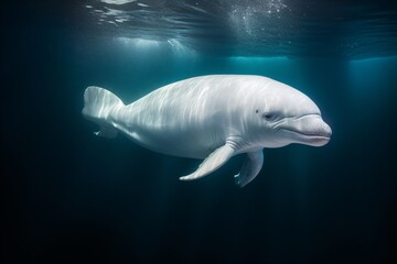 Fototapeta premium Closeup of a dolphin swimming underwater