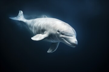 Fototapeta premium Closeup of a dolphin swimming underwater