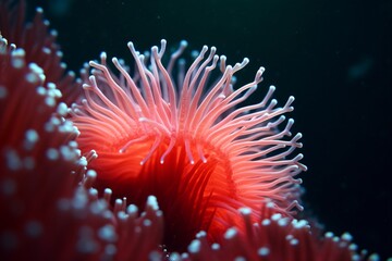 Underwater anemones in the ocean