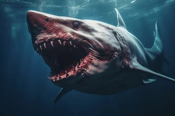 Fotobehang A deadly and angry shark © Tarun