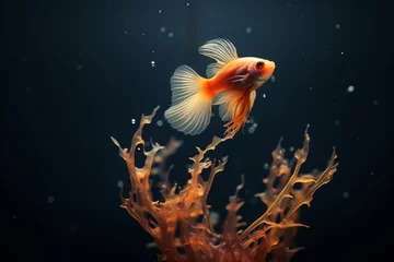 Fotobehang Closeup of goldfish in the ocean © Tarun