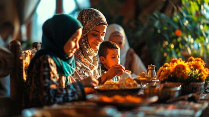 Fototapeta na wymiar Ramadan holiday meal gifts
