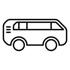 Bus icon or logo illustration outline black style