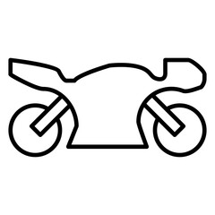 Motorcycle icon or logo illustration outline black style