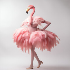 flamingo, ballet, pink, ballerina,