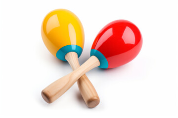 Play Maracas isolated on white background created with Generative Ai