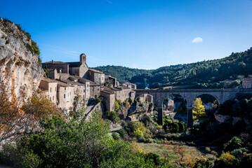 Fototapeta na wymiar Minerve village in the Hérault department declared as selected as one of Les Plus Beaux Villages de France (