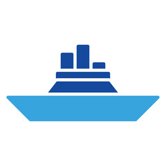 Ship boat icon or logo illustration glyph style