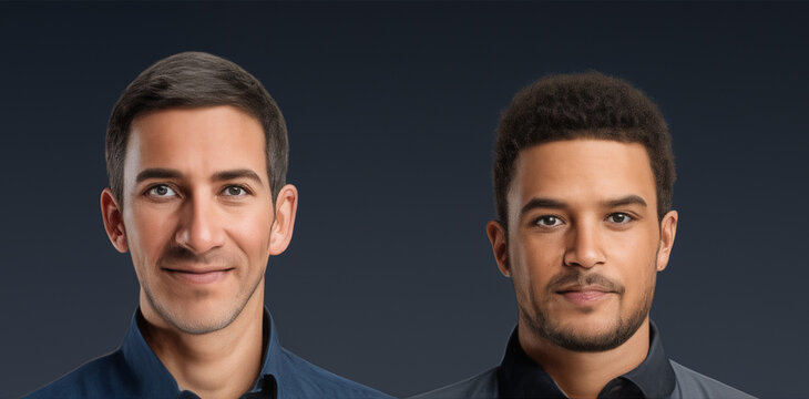 Male illustration Portrait isolated in a minimalist flat gray background, realistic drawings of a Man, male profile avatar, handsome guy close up portrait shot, Realistic drawing of a cute man's face