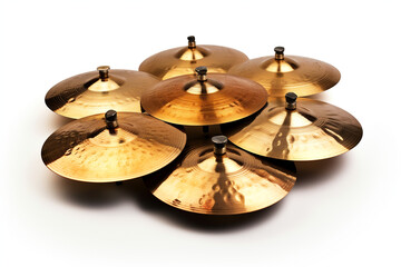 Play Cymbals isolated on white background created with Generative Ai