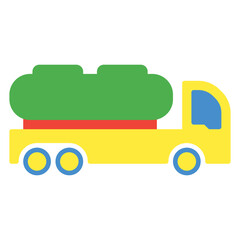 Truck icon or logo illustration flat color style