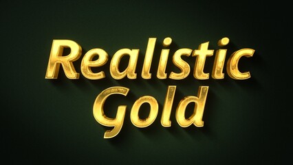 Realistic Shiny Golden Reflective Text Title Intro - obrazy, fototapety, plakaty