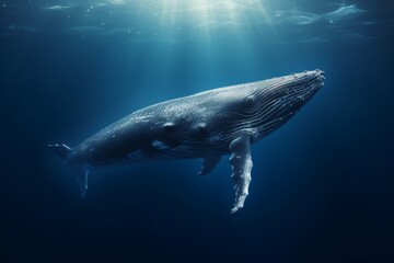 Fototapeta premium A large blue whale