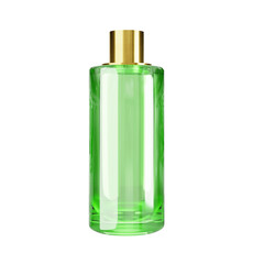 Perfume packaging glass green with gold cap bottle