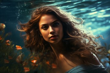 Painting of a cute and beautiful girl