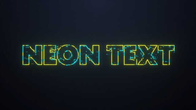 Neon Glitch Distortion Glowing Title Intro