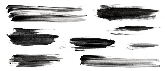 Paint brush strokes on white background