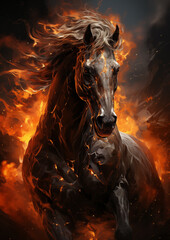 Obraz na płótnie Canvas Fire horse