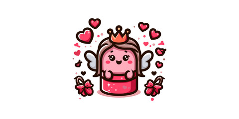 Valentine's Day, Valentine's Day illustration, love illustration, red devil with a skull, cute illustration, red, cute, illustration