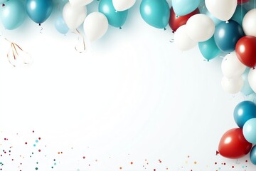 simple happy birthday banner with balloons and space in the center
