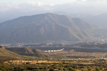 View of train going in to mountain Nevada USA