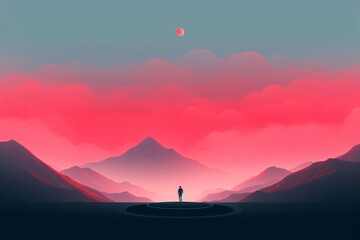 Abstract minimalistic landscape wallpaper