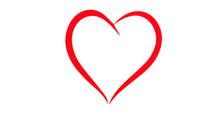 red heart isolated on transparent background