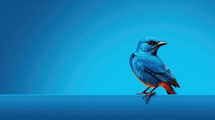 Fototapeta premium A small penguin with striking colors against an intense blue backdrop generative ai