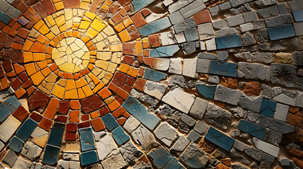mosaic sun rays background - obrazy, fototapety, plakaty