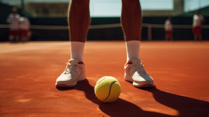 tennis ball in the middle of a training field generative ai