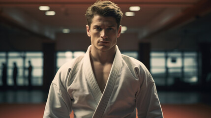 Obraz premium practicante de artes marciales generative ai