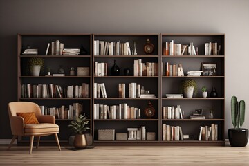 A beautiful and huge bookshelf for home decor and interior design for a contemporary look
