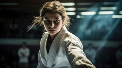Fototapeta premium young martial arts practitioner generative ai