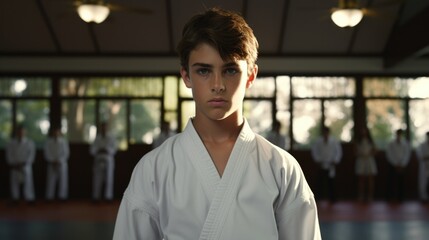 Fototapeta premium young martial arts practitioner generative ai