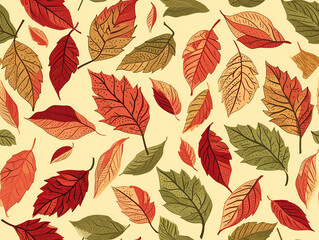Fototapeta premium autumn leaves pattern, generative ai