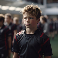Fototapeta premium young rugby player's generative ai