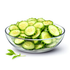 fresh cucumber salad isolated on transparent background created with Generative Ai