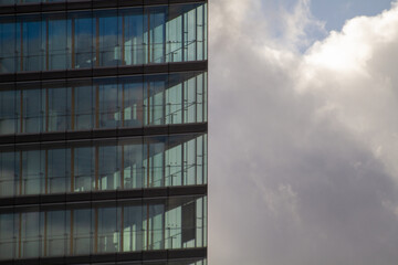 Windows of a skyscraper in the city of Dusseldorf