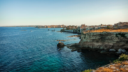Obraz premium the rocky coast of Syracuse and its beautiful coves