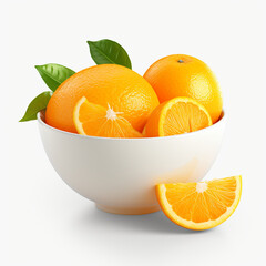 bowl of orange food with transparent background created with Generative Ai