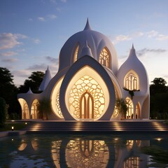 Obraz premium A house built in the shape of islamic architecture