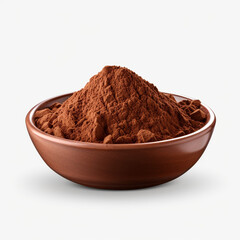 bowl of cocoa powder isolated on transparent background created with Generative Ai