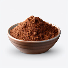 bowl of cocoa powder isolated on transparent background created with Generative Ai