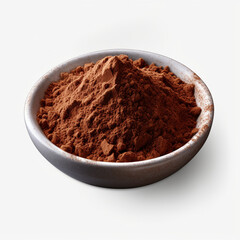 bowl of cocoa powder isolated on transparent background created with Generative Ai