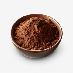 bowl of cocoa powder isolated on transparent background created with Generative Ai